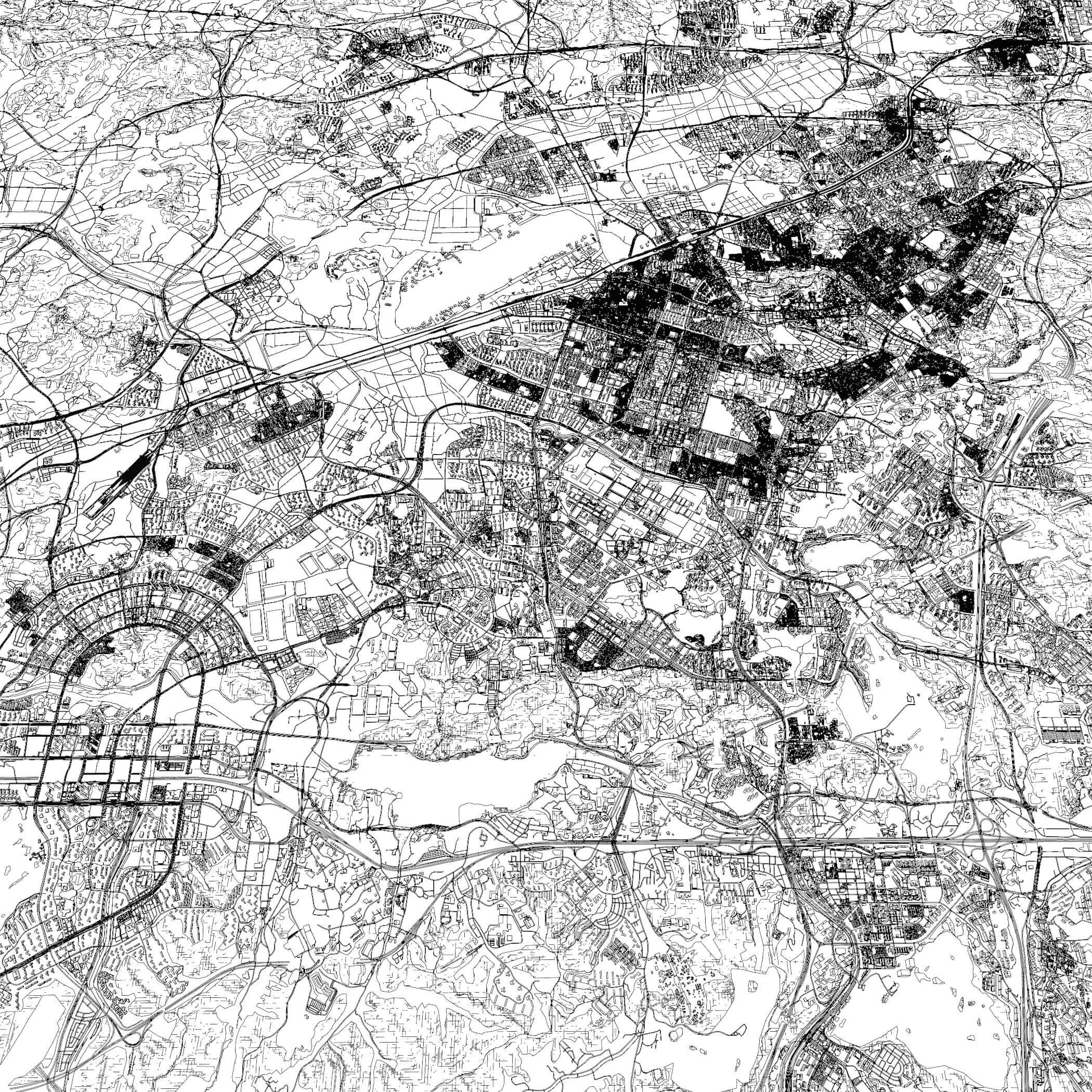 Suwon South Korea - city and urban in 20 km x 20 km 3D Model