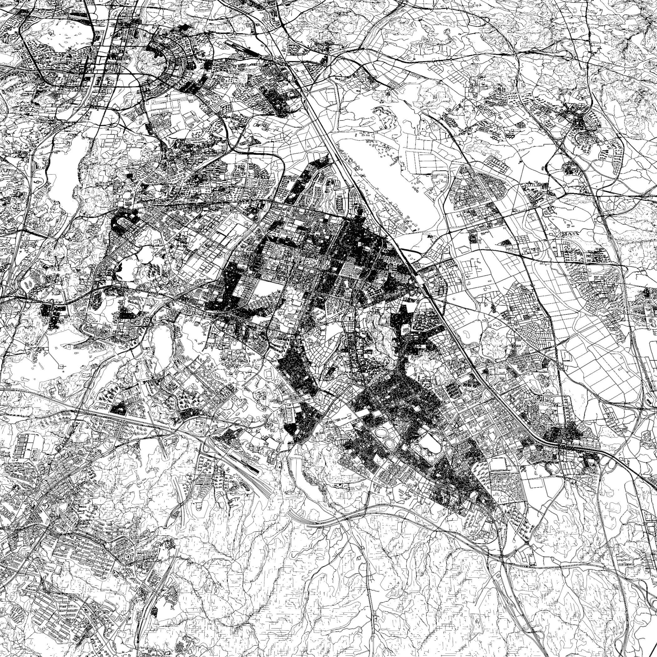 Suwon South Korea - city and urban in 20 km x 20 km 3D Model