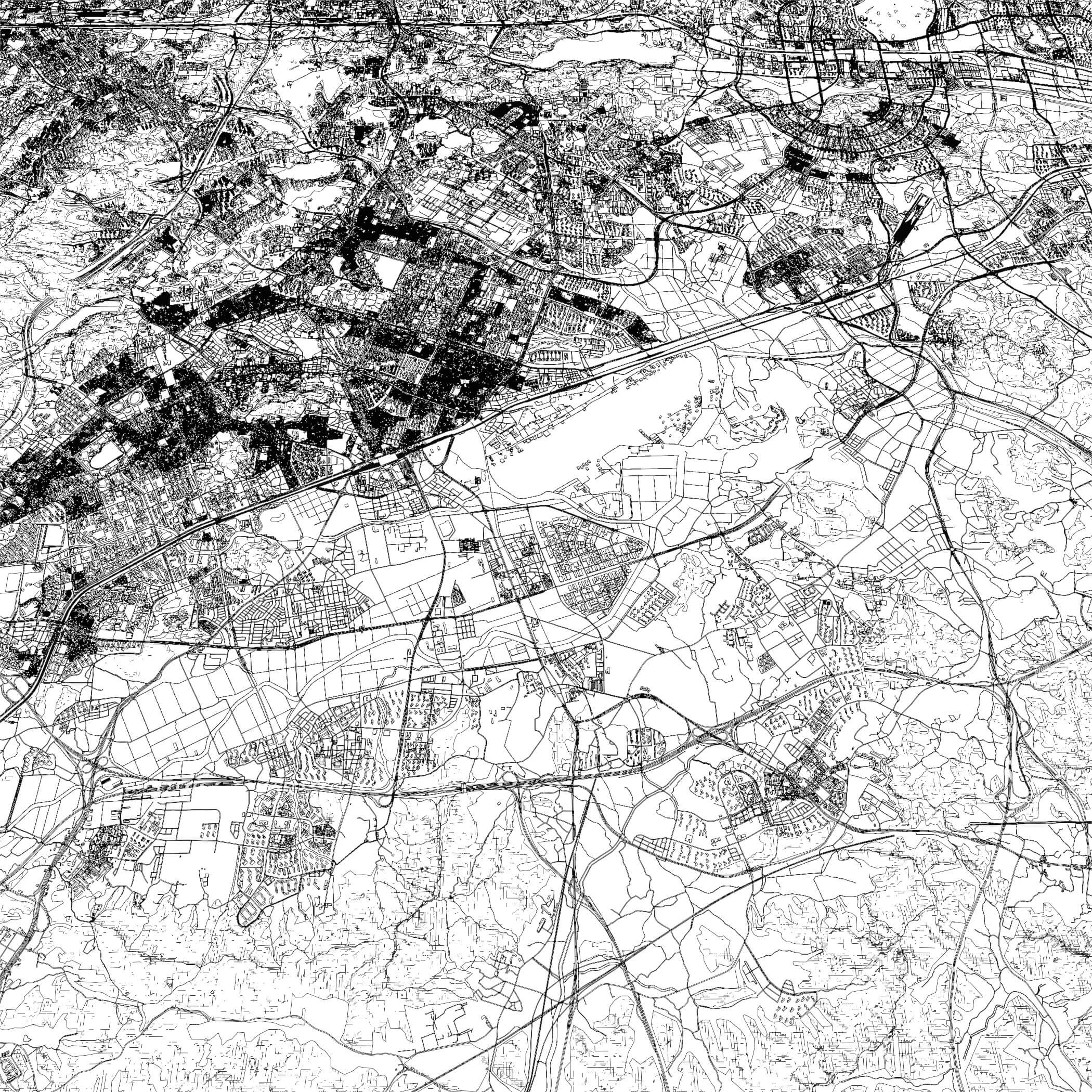 Suwon South Korea - city and urban in 20 km x 20 km 3D Model