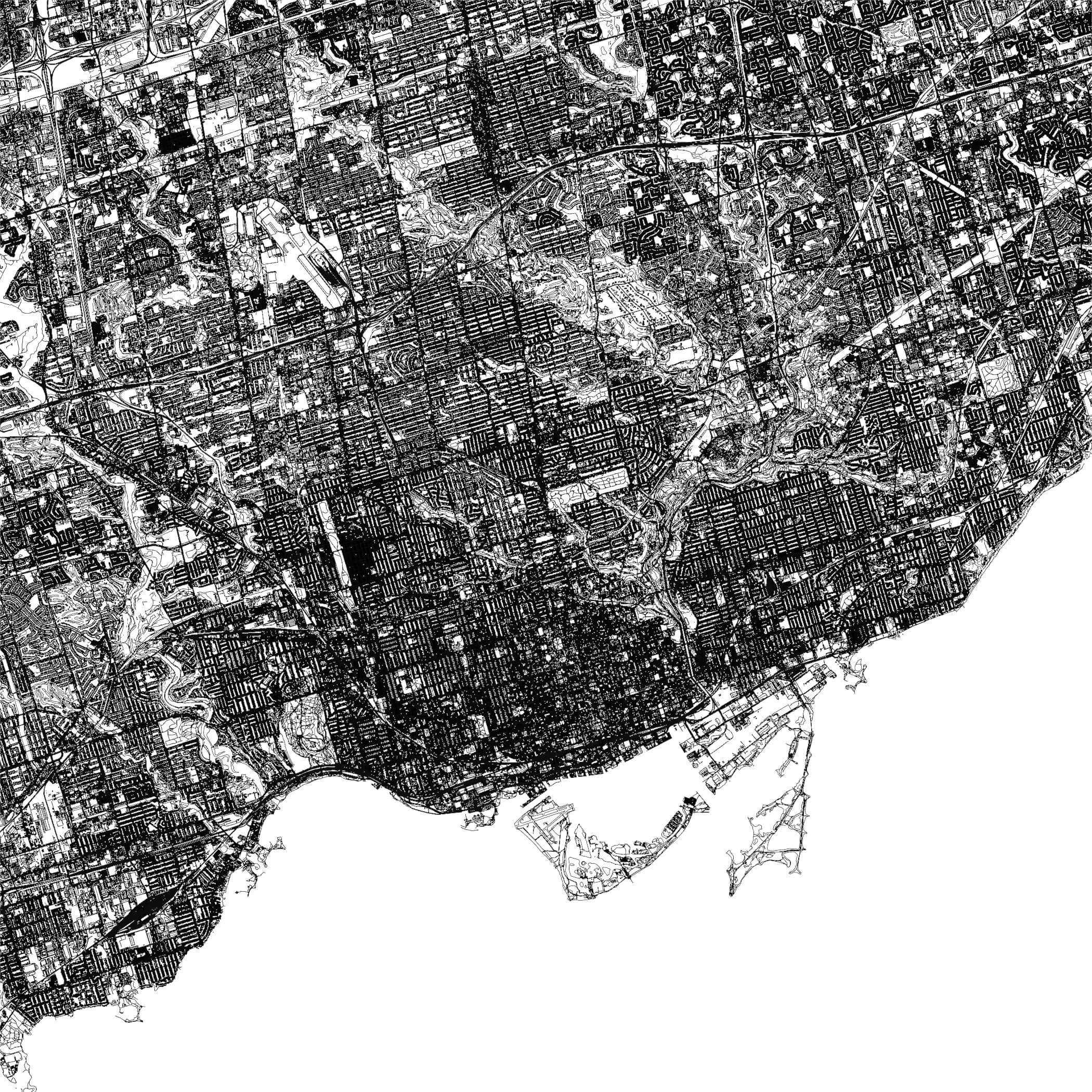 Toronto Canada in 25 km x 25 km - city and urban 3D Model