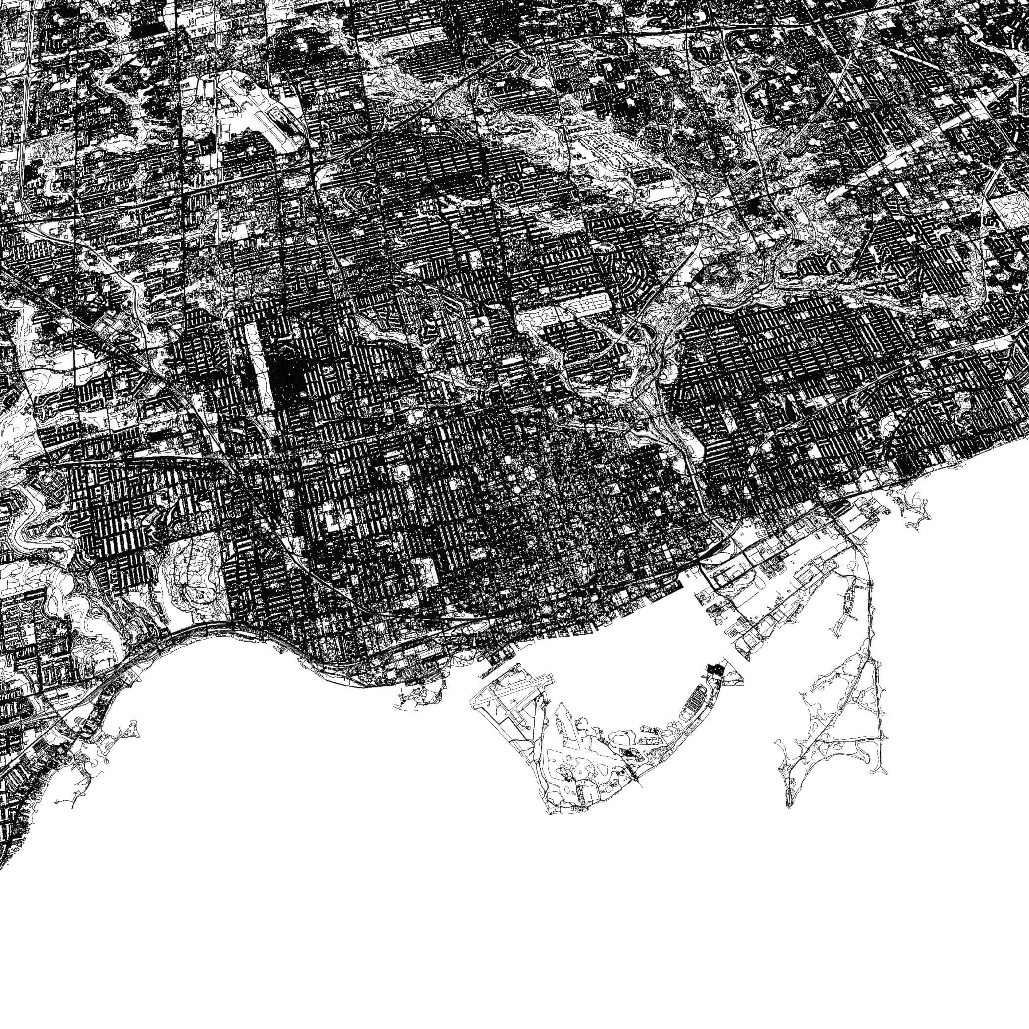 Toronto Canada in 25 km x 25 km - city and urban 3D Model