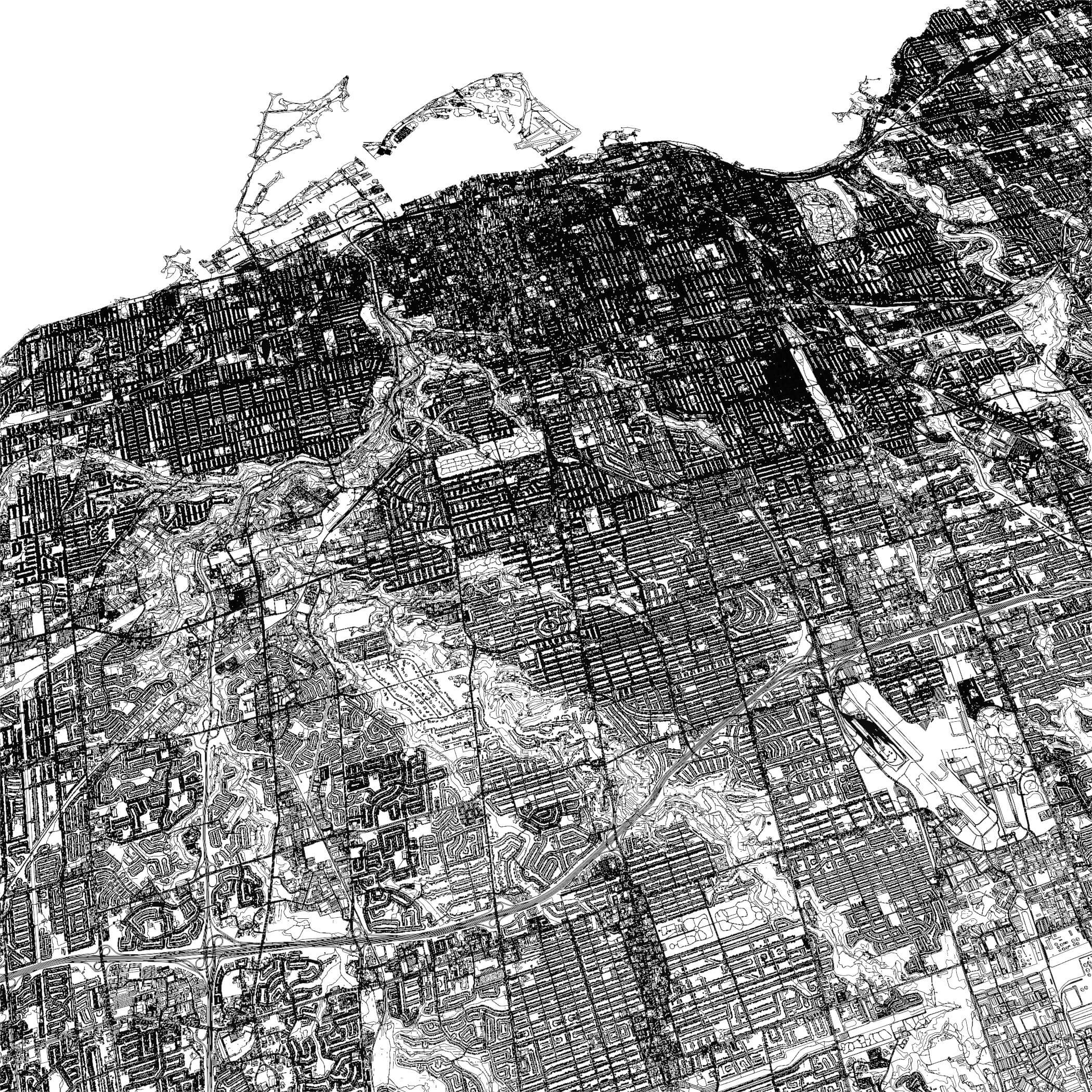 Toronto Canada in 25 km x 25 km - city and urban 3D Model