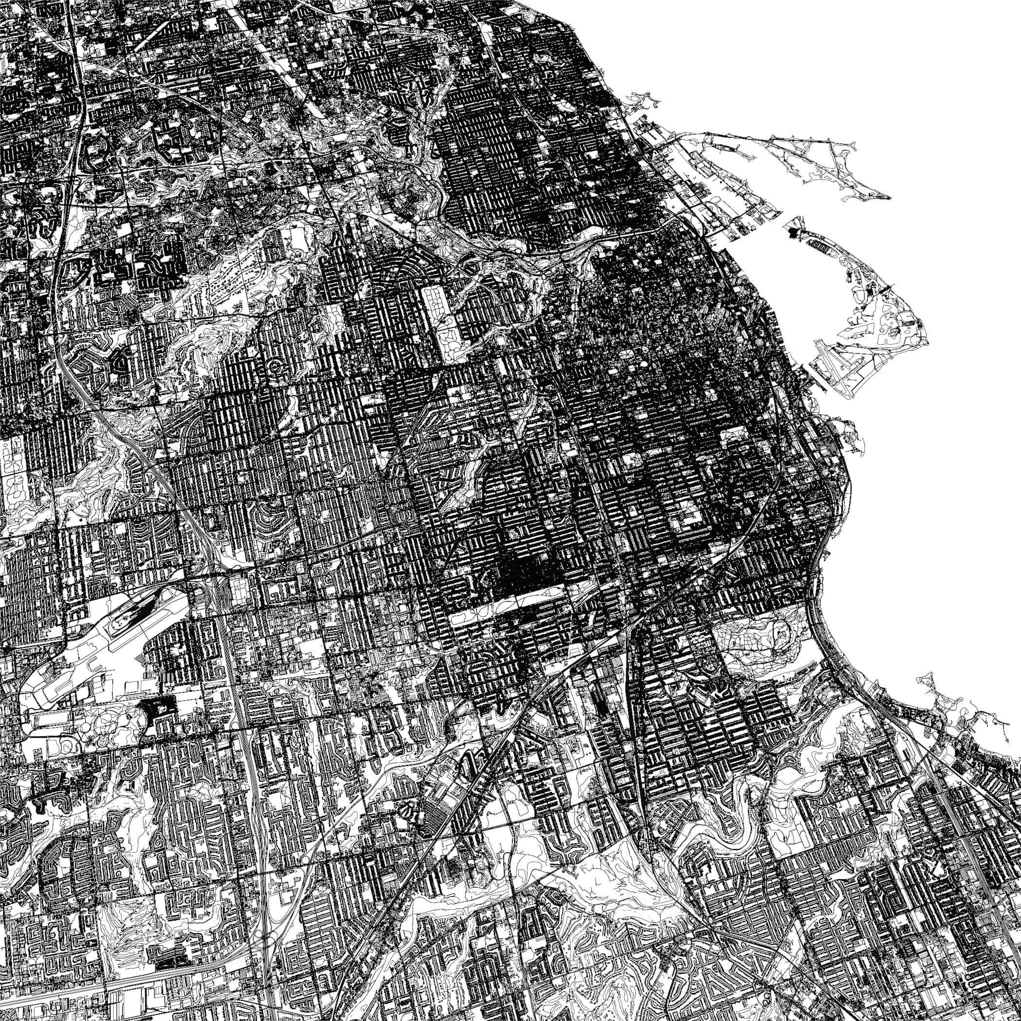 Toronto Canada in 25 km x 25 km - city and urban 3D Model