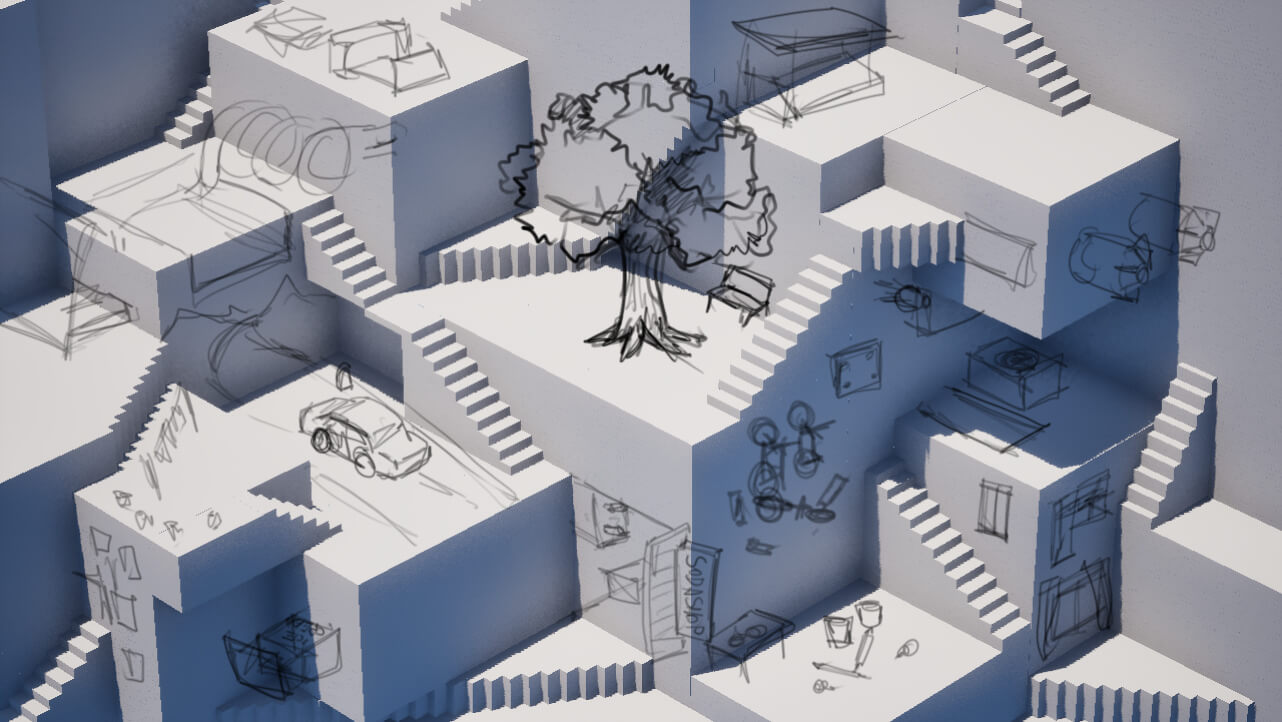 Summer Memory Museum 3D Render, Digital Artwork by Jitesh