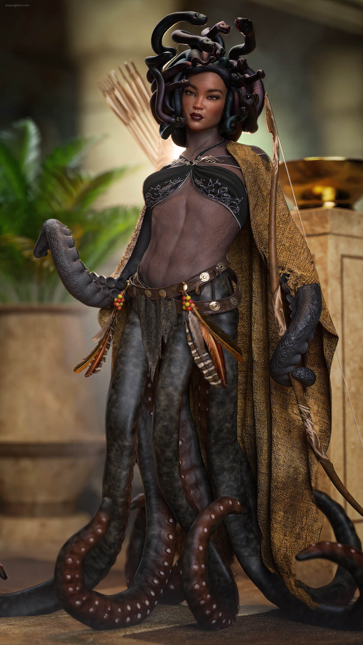 Cecaelia 3D Render, Digital Artwork by joepingleton