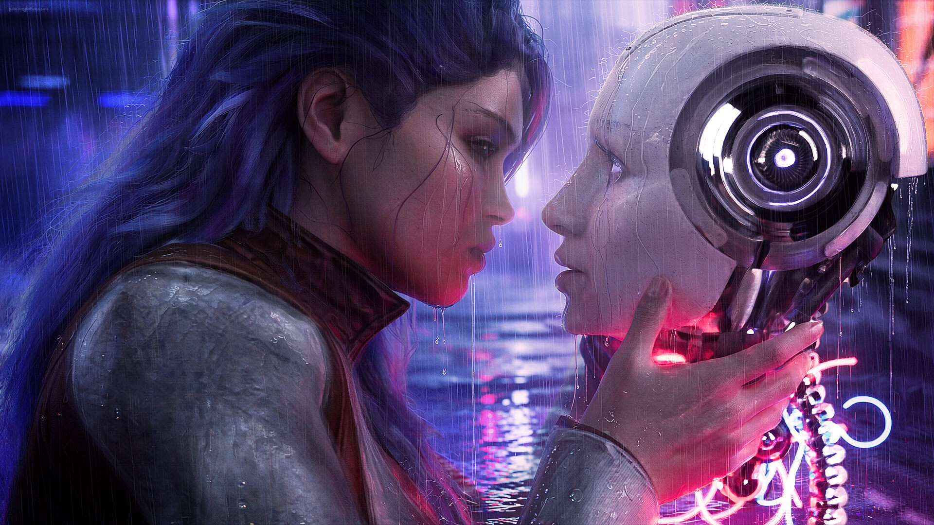 Flesh and Chrome 3D Render, Digital Artwork by joepingleton