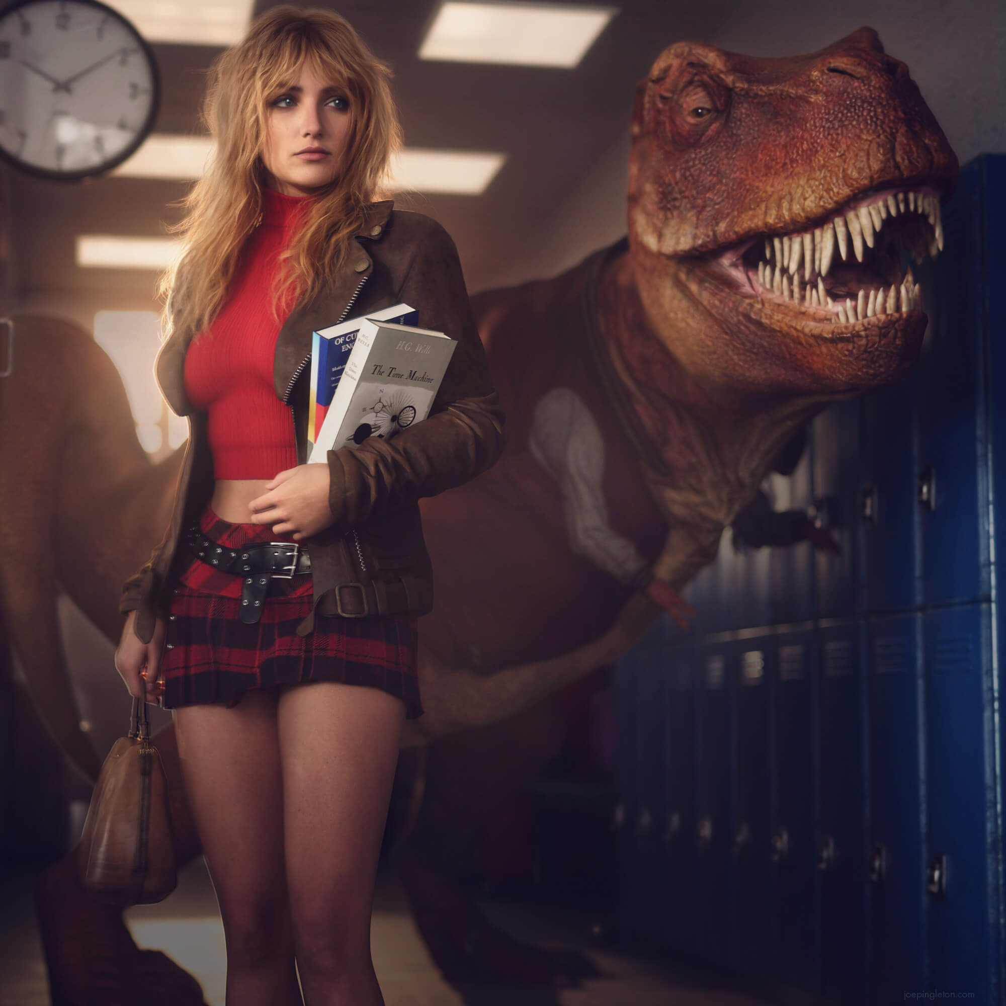 Tammy and the T-Rex 3D Render, Digital Artwork by joepingleton