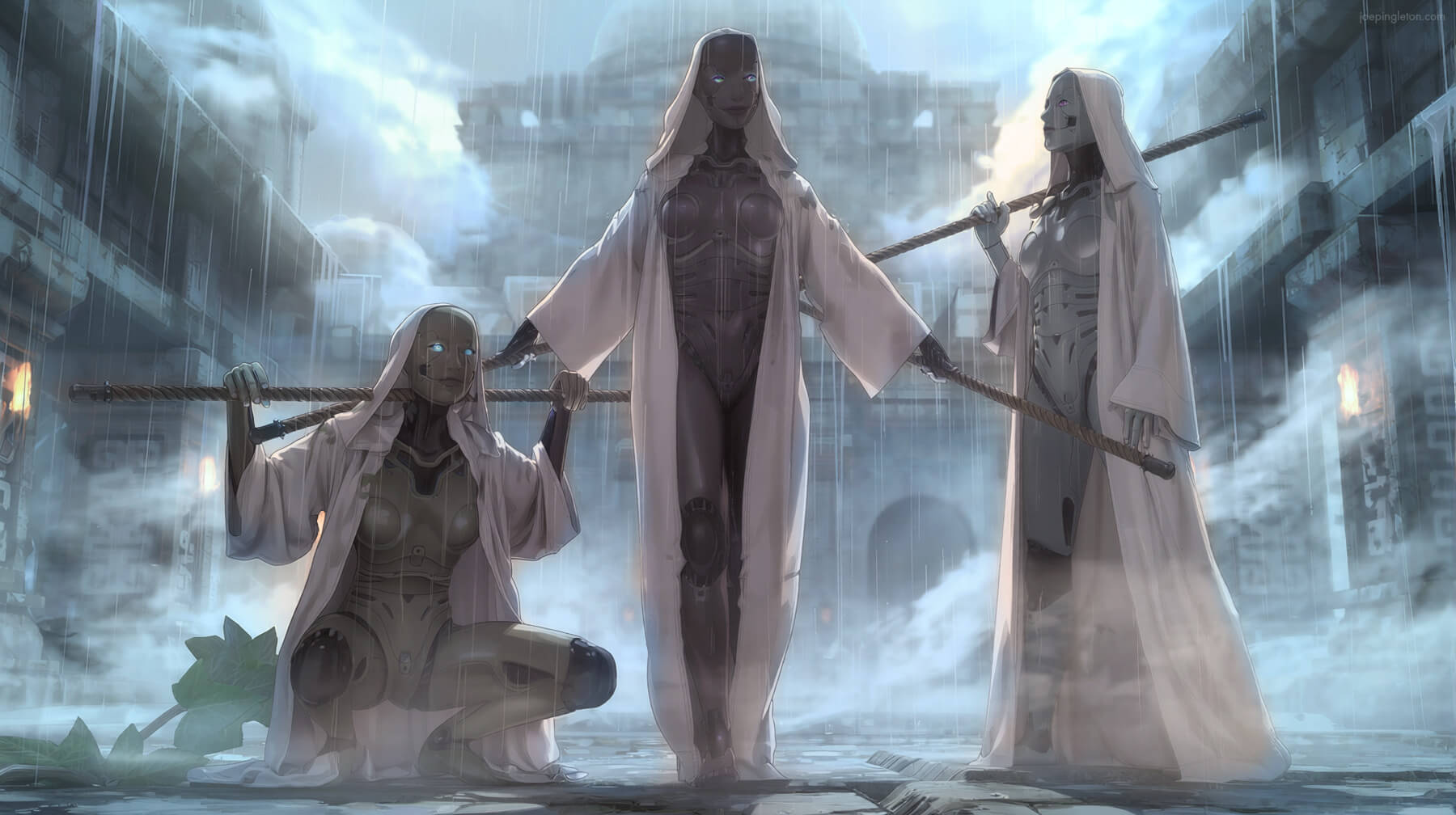 Three Sisters 3D Render, Digital Artwork by joepingleton