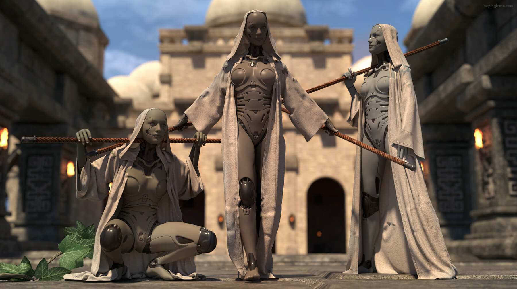Three Sisters 3D Render, Digital Artwork by joepingleton