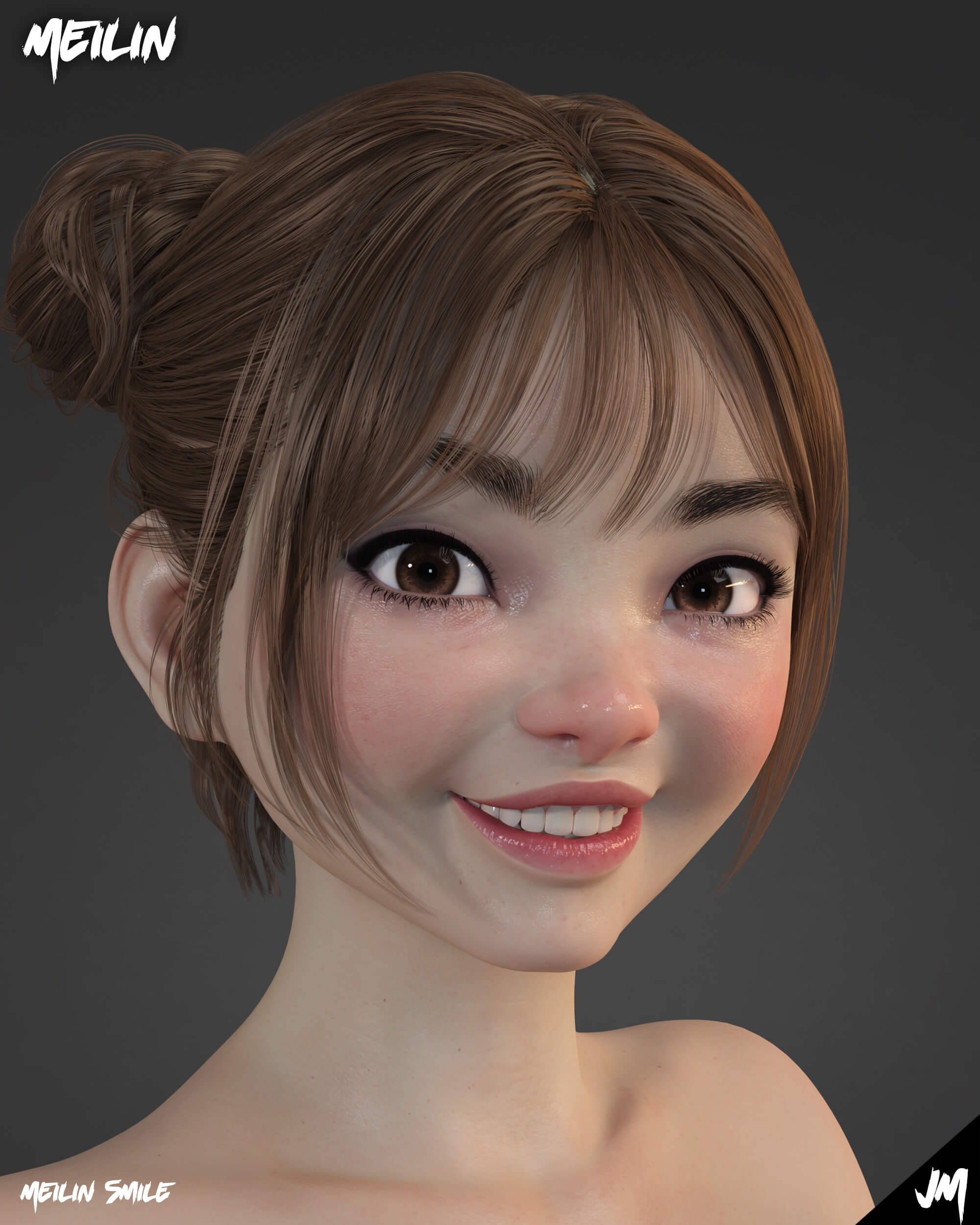 Meilin and Meilin Hair for Genesis 9 Release 3D Render, Digital Artwork by JOXIMOON