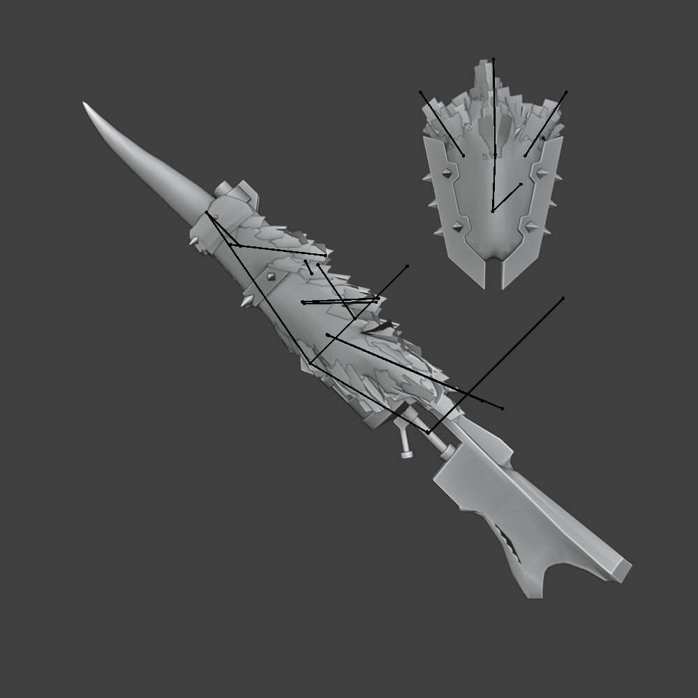 Demonlord Gunlance - Monster Hunter World 3D Model