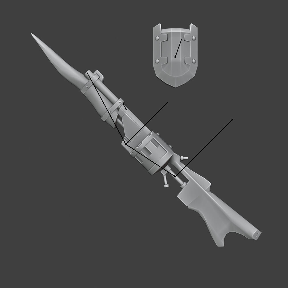 Great Demon Gunlance - Monster Hunter World 3D Model