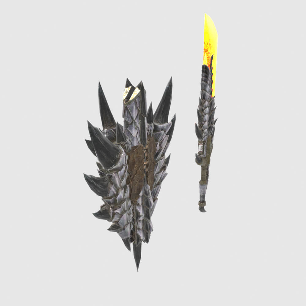 Hellsire Blade - Monster Hunter World 3D Model