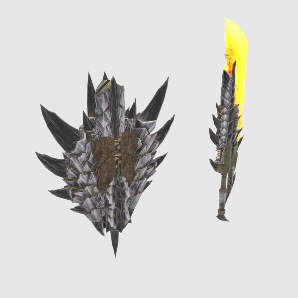 Hellsire Blade - Monster Hunter World 3D Model