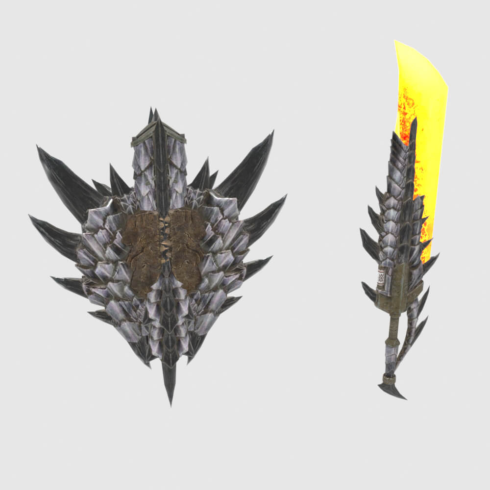 Hellsire Blade - Monster Hunter World 3D Model
