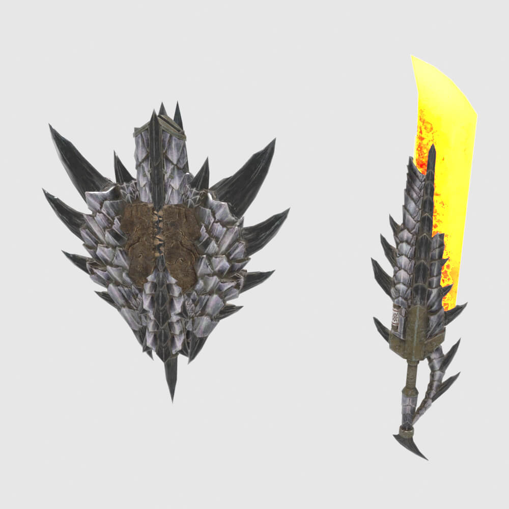 Hellsire Blade - Monster Hunter World 3D Model