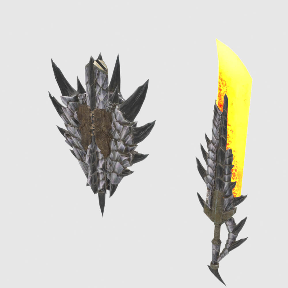 Hellsire Blade - Monster Hunter World 3D Model