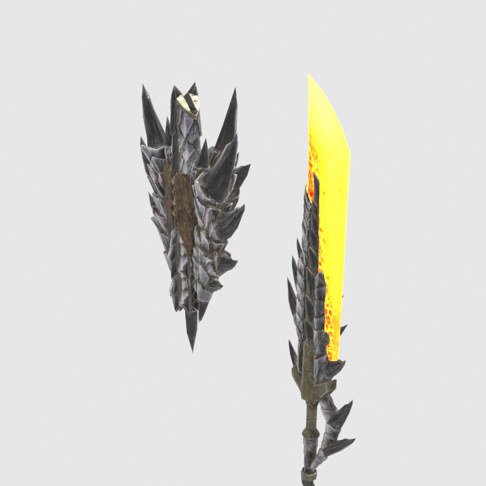 Hellsire Blade - Monster Hunter World 3D Model