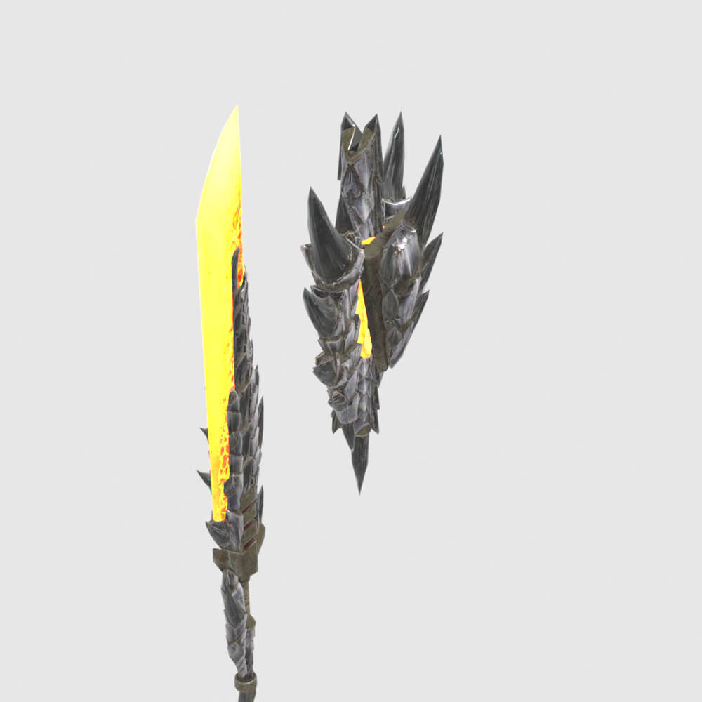 Hellsire Blade - Monster Hunter World 3D Model