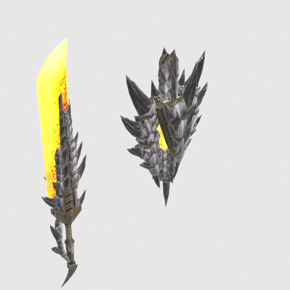 Hellsire Blade - Monster Hunter World 3D Model