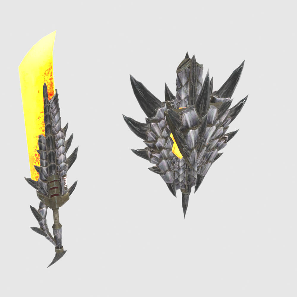 Hellsire Blade - Monster Hunter World 3D Model