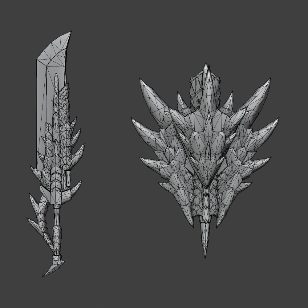 Hellsire Blade - Monster Hunter World 3D Model