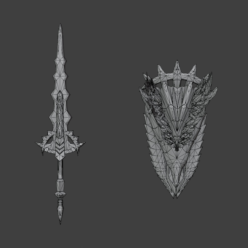 Raging Wolf Fang - Monster Hunter World 3D Model