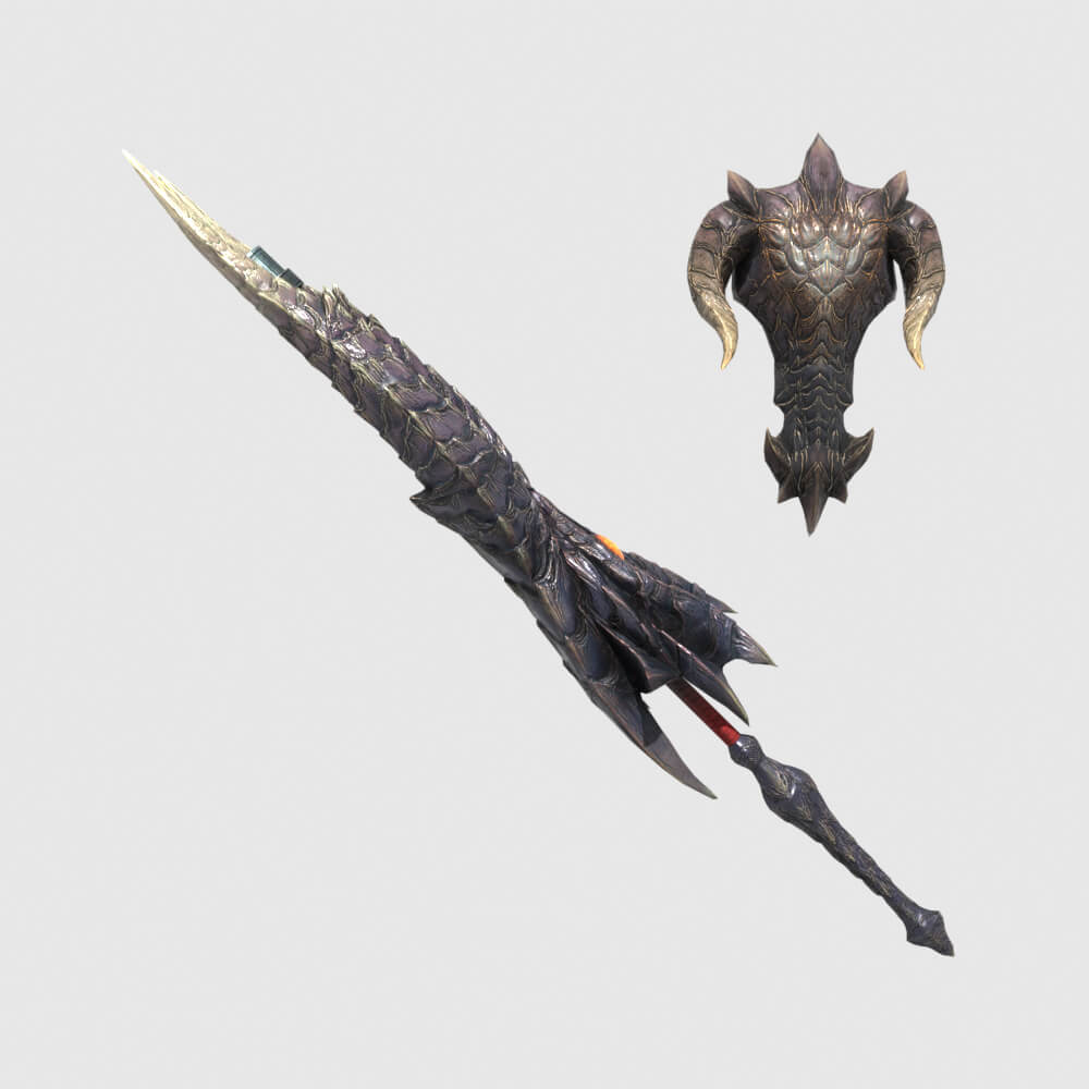 True Fatalis Gunlance - Monster Hunter World 3D Model