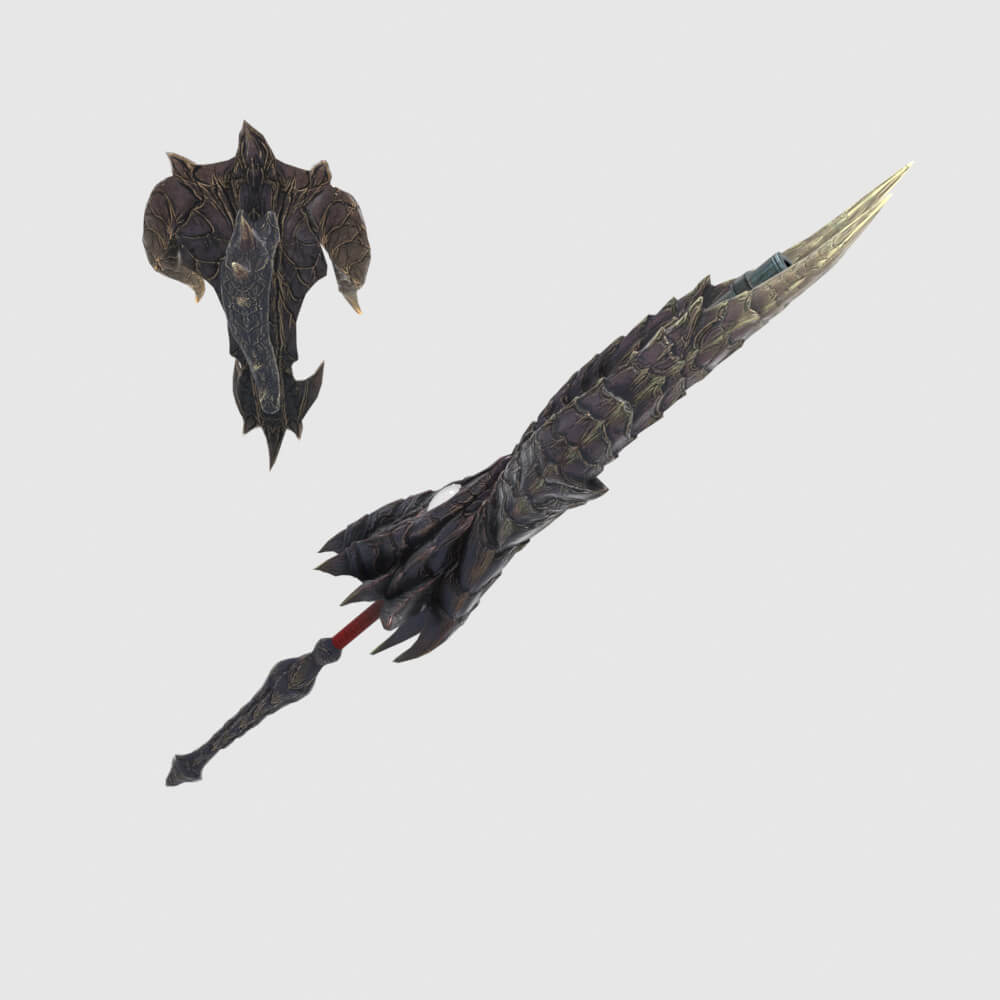 True Fatalis Gunlance - Monster Hunter World 3D Model