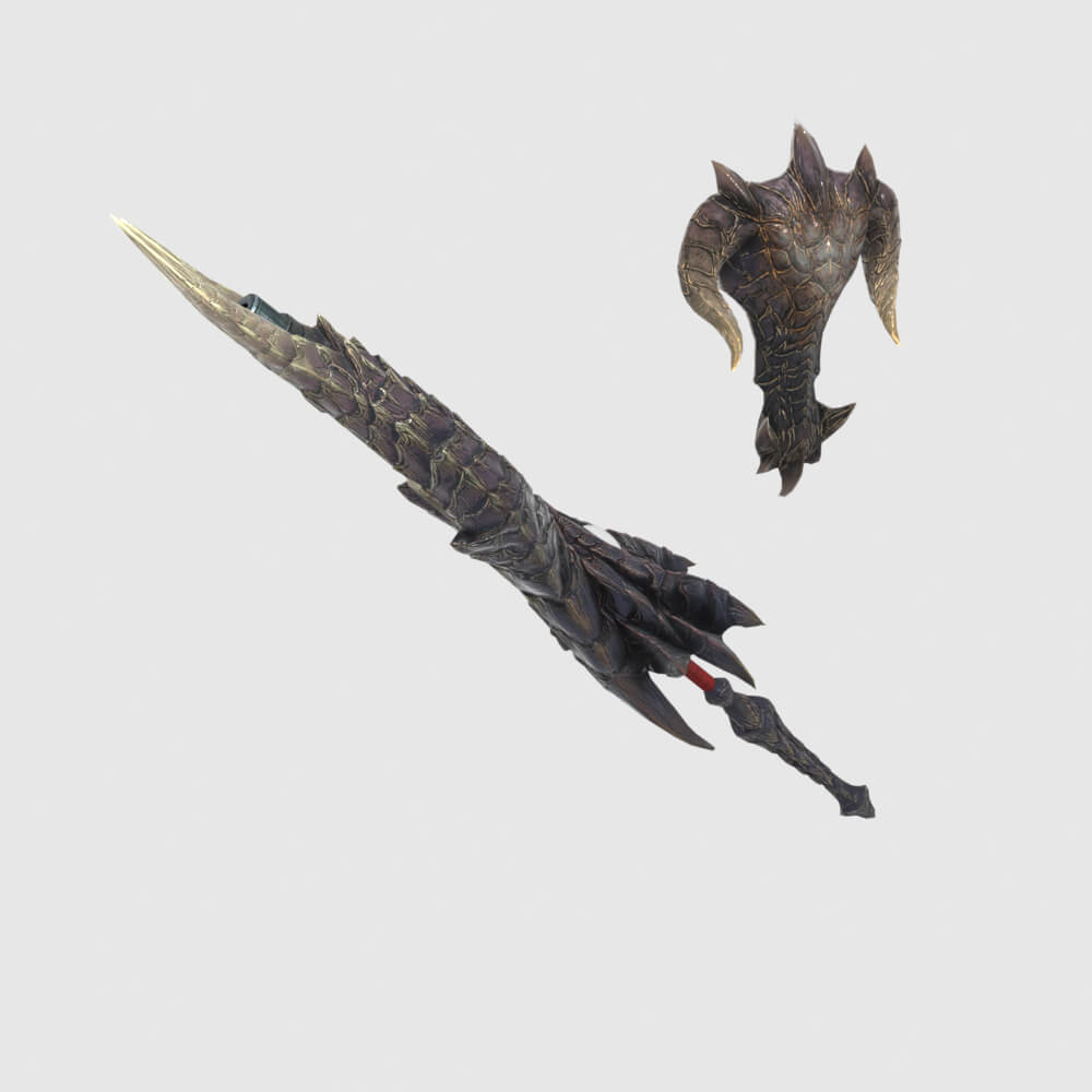 True Fatalis Gunlance - Monster Hunter World 3D Model