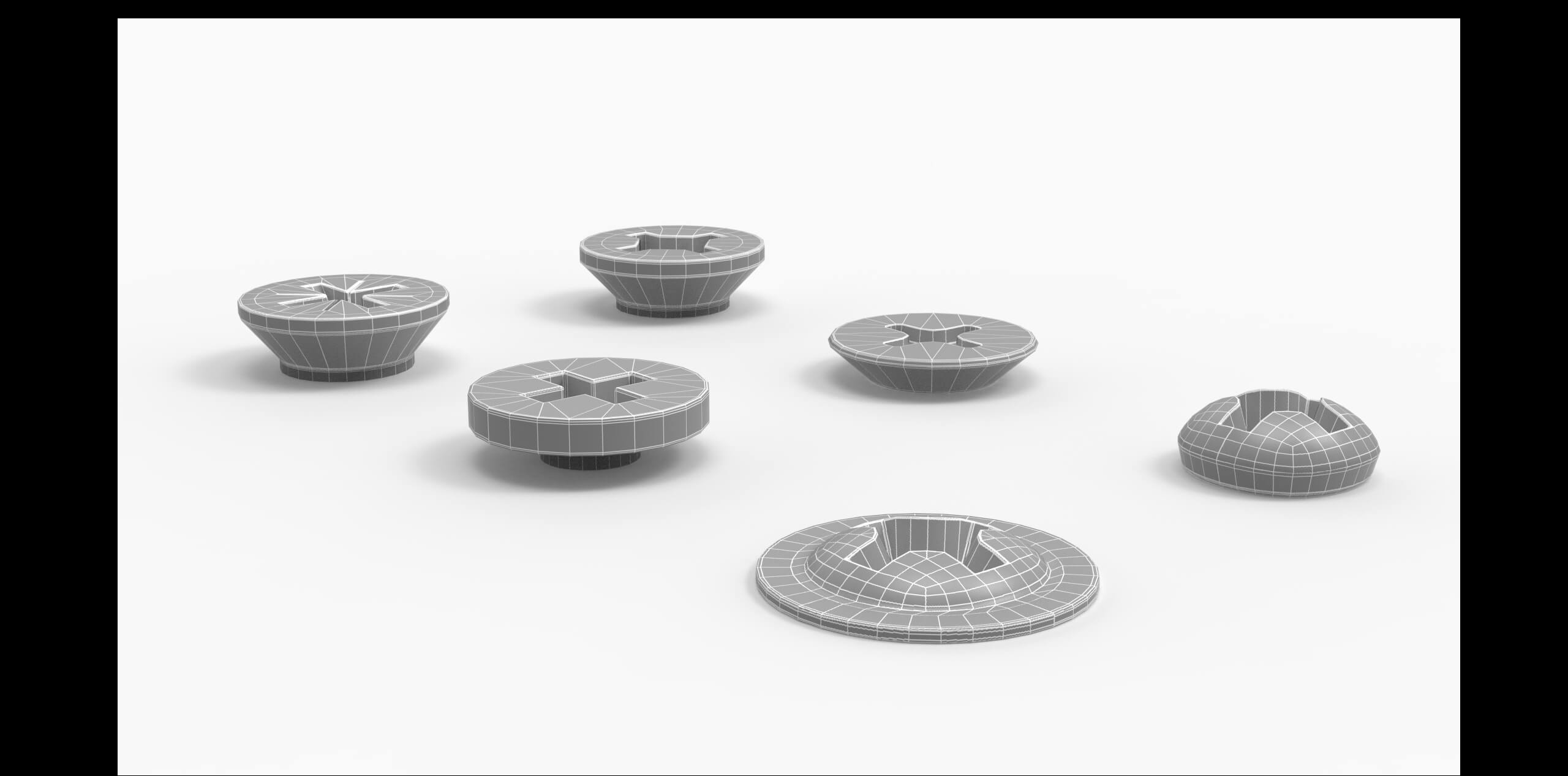 X Screw Head Pack 6 3D Model