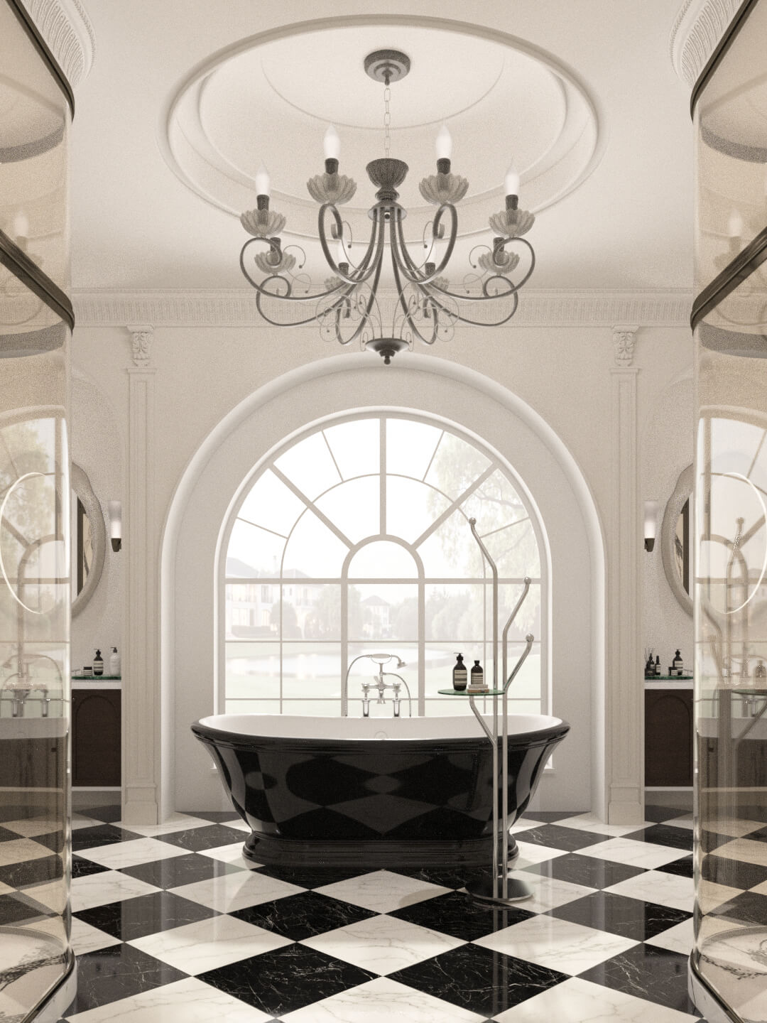 Luxury Classical Bathroom Interior 3D Model