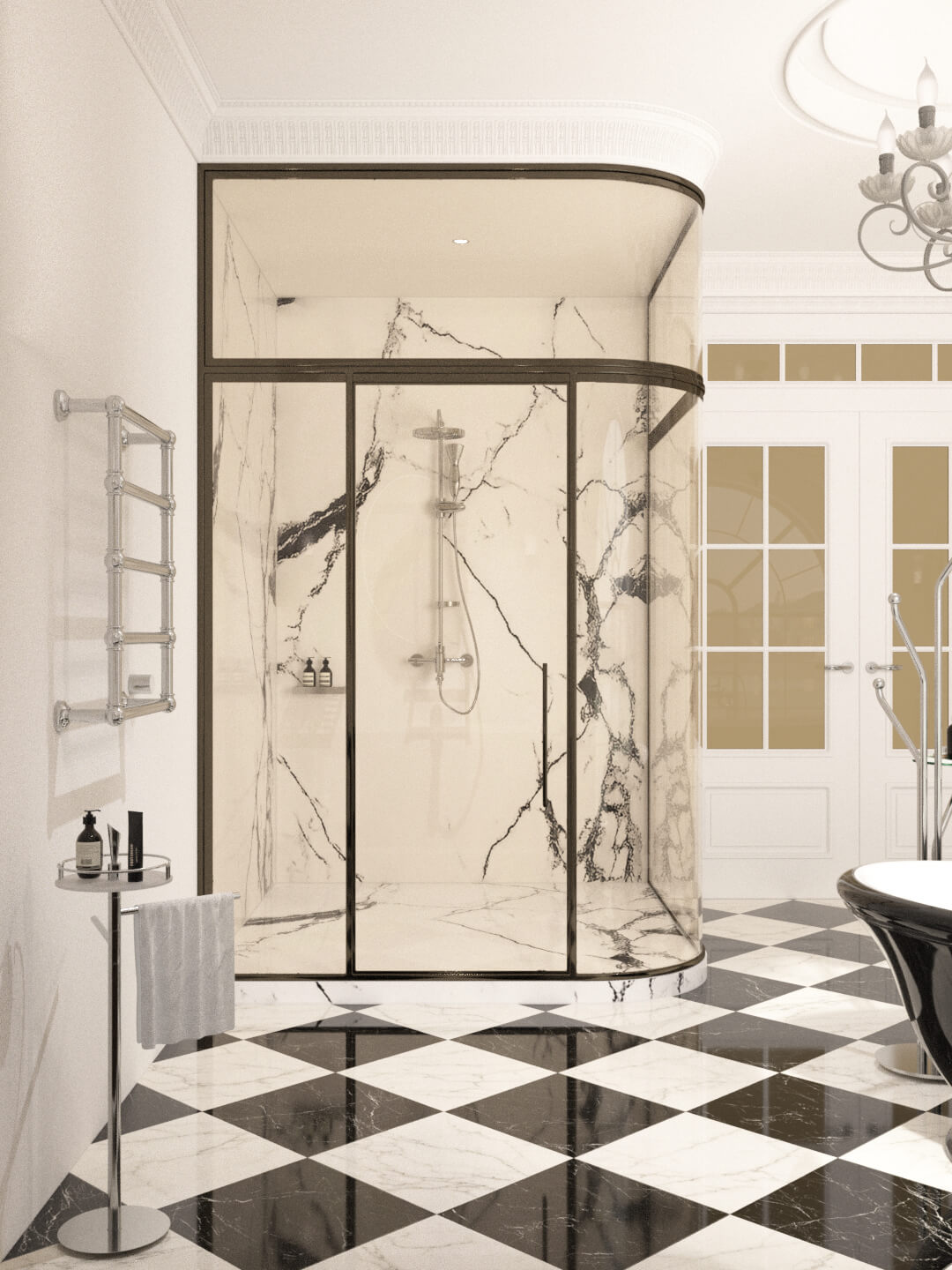 Luxury Classical Bathroom Interior 3D Model