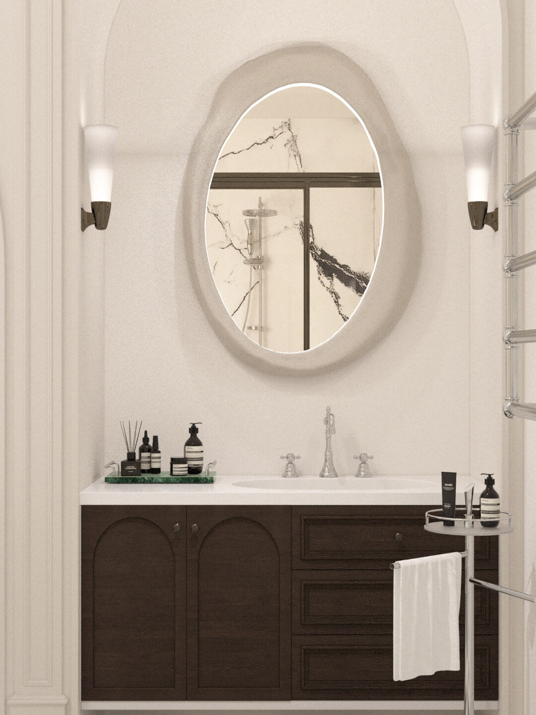 Luxury Classical Bathroom Interior 3D Model