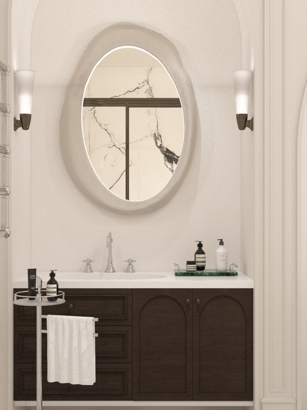 Luxury Classical Bathroom Interior 3D Model