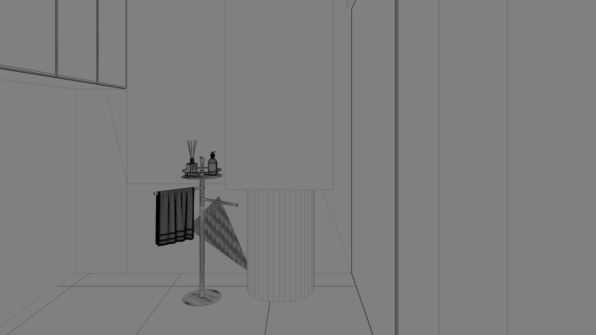 Luxury Modern Marble Bathroom Interior 3D Model 3D Model