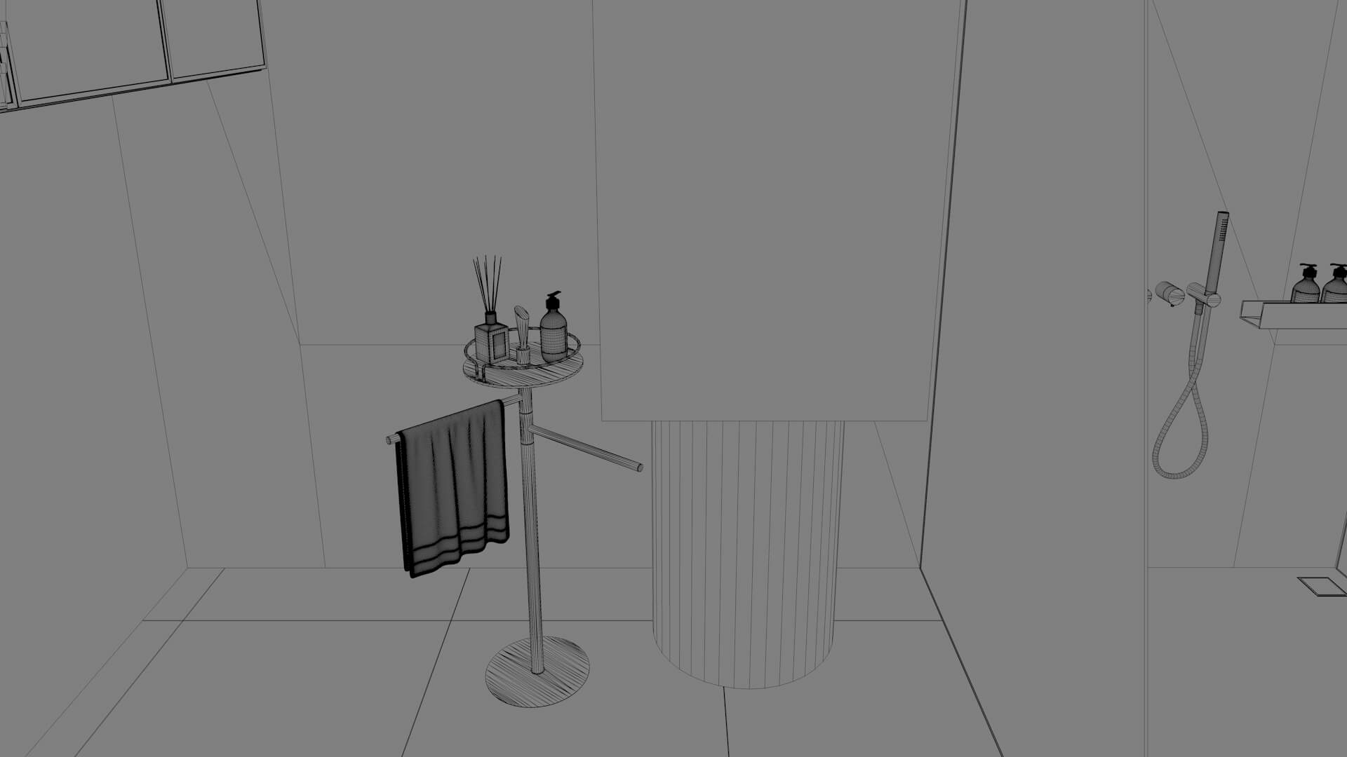 Luxury Modern Marble Bathroom Interior 3D Model 3D Model