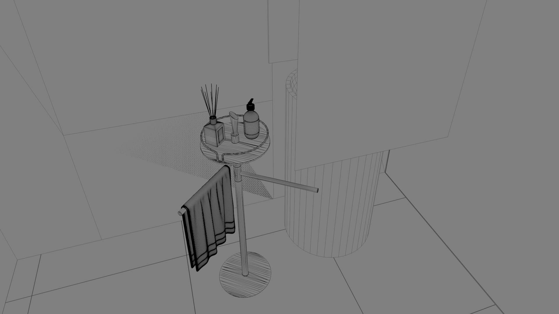 Luxury Modern Marble Bathroom Interior 3D Model 3D Model