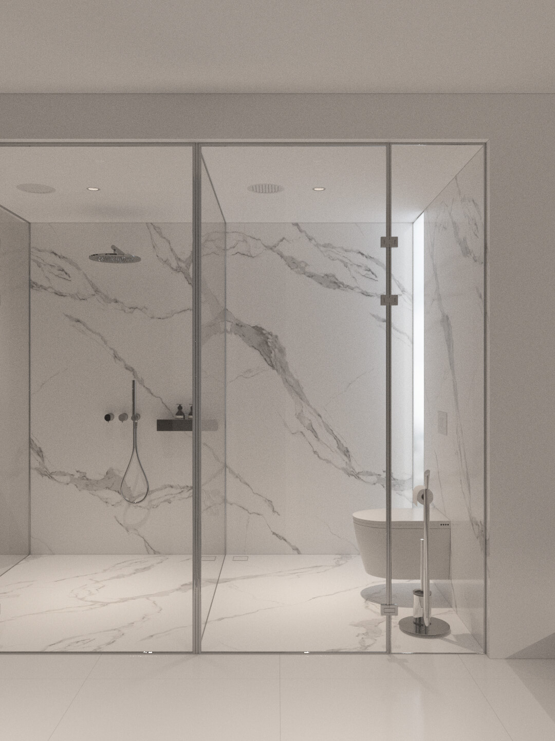 Luxury Modern Marble Bathroom Interior 3D Model 3D Model