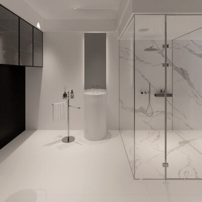 Luxury Modern Marble Bathroom Interior 3D Model 3D Model