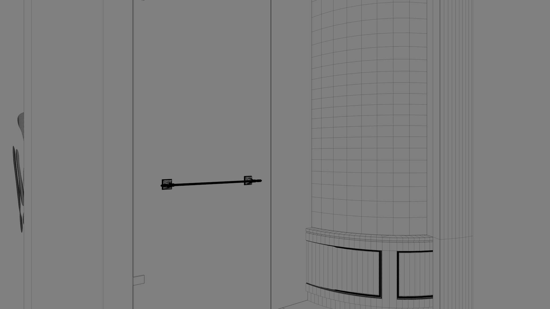 Luxury Modern Marble Bathroom Interior 3D Model with Freesta 3D Model