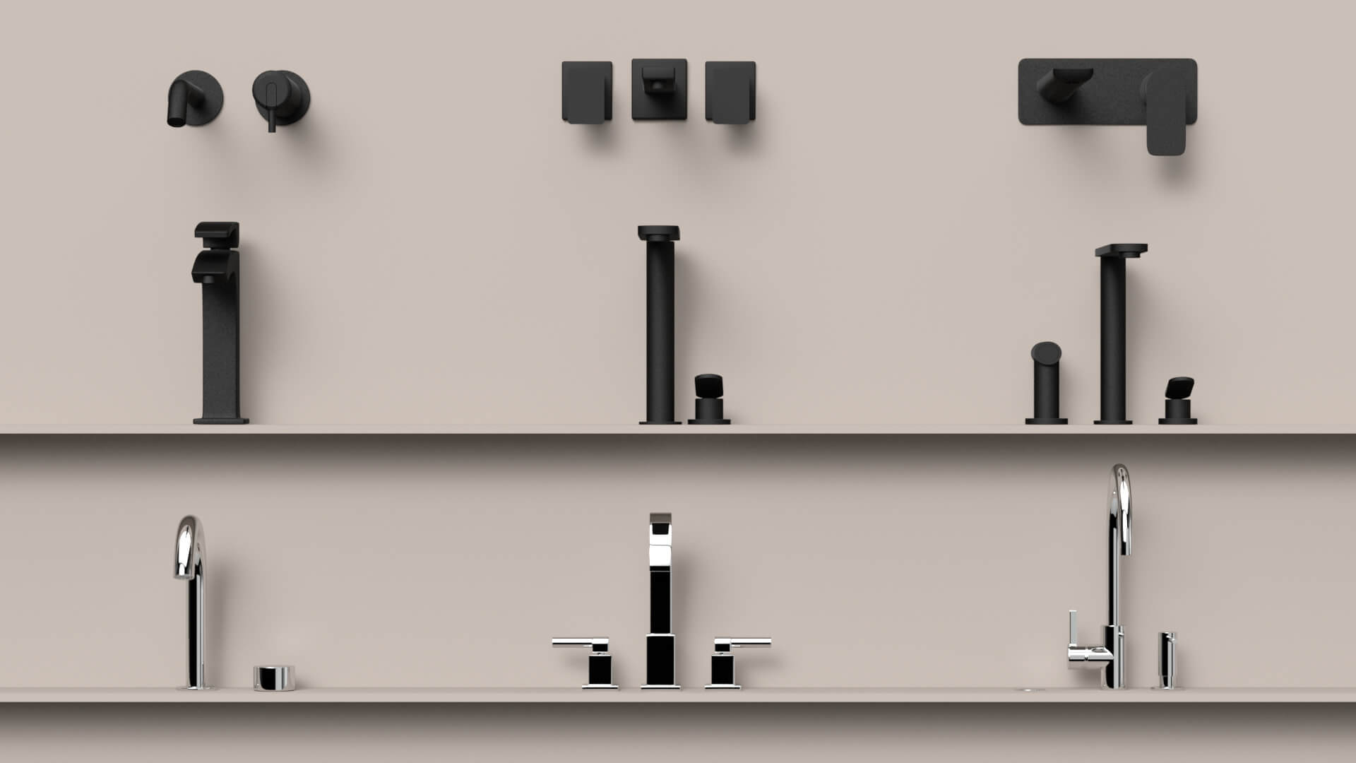 Modern Bathroom Faucet Collection 3D Model