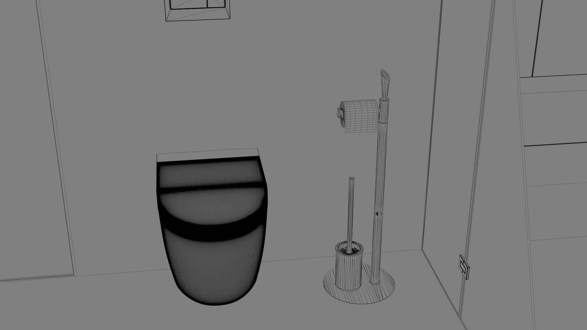 Modern Black Stone Bathroom Interior 3D Model 3D Model