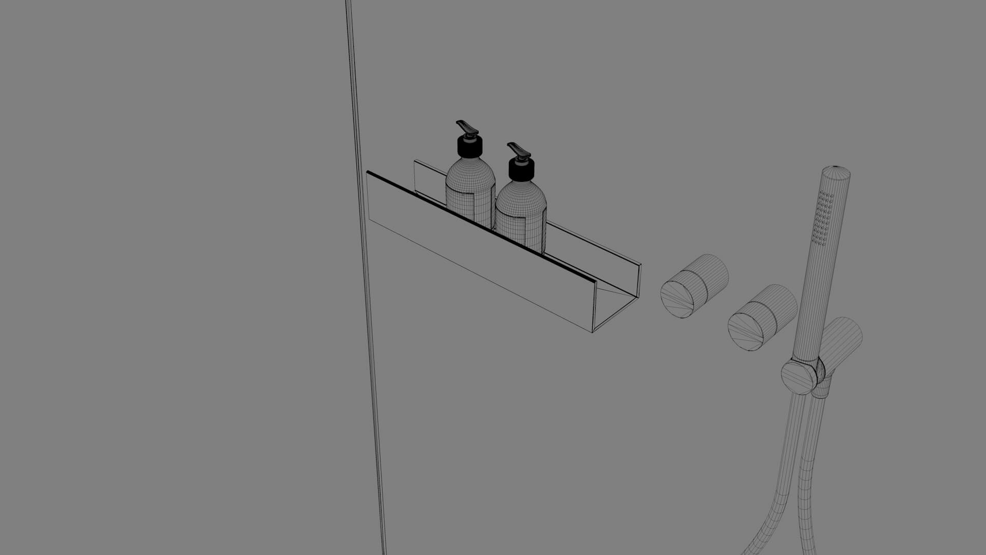 Modern Black Stone Bathroom Interior 3D Model 3D Model
