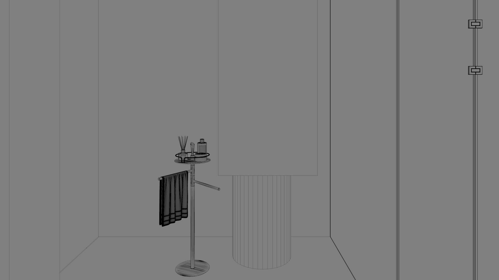 Modern Black Stone Bathroom Interior 3D Model 3D Model