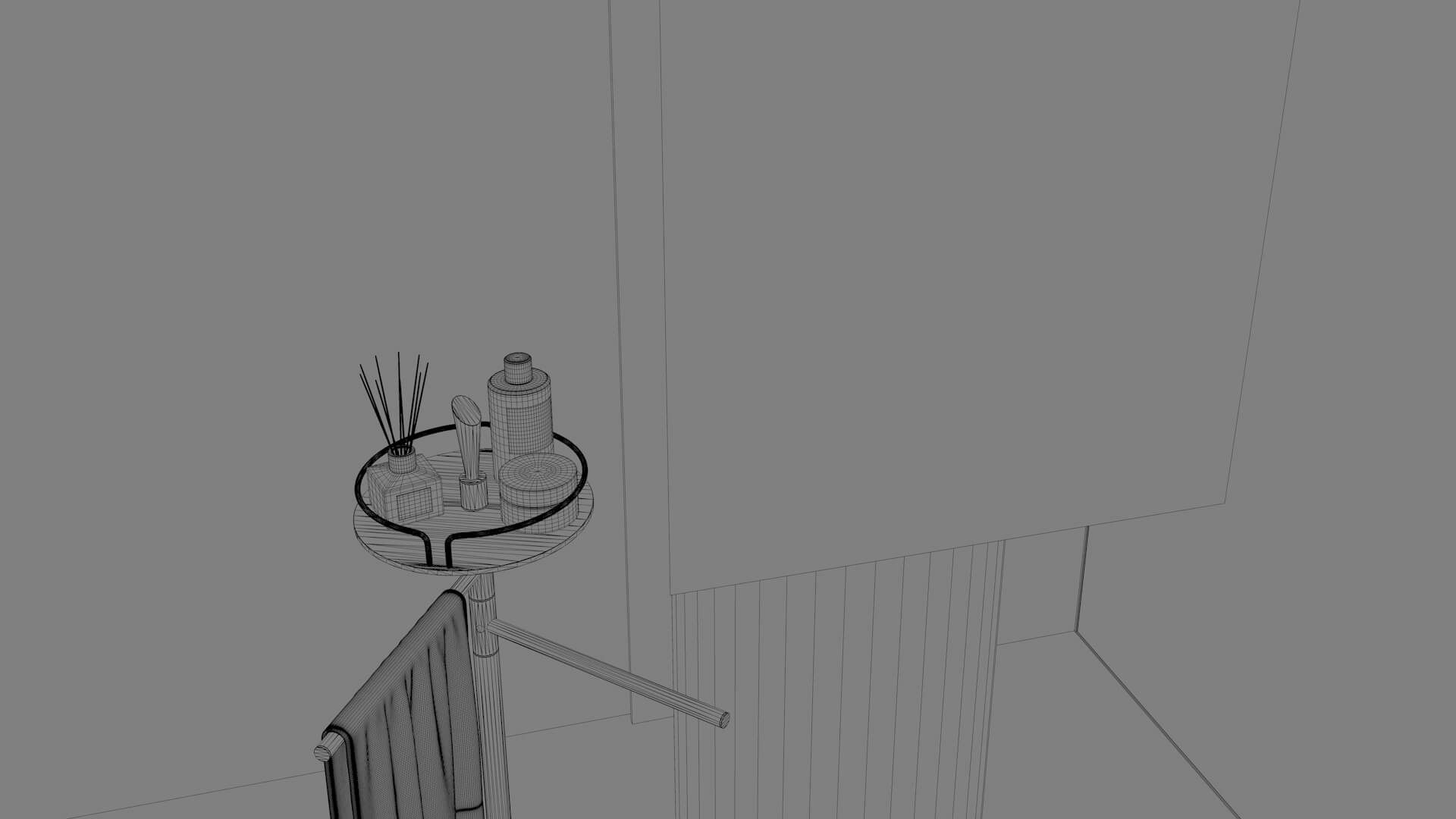 Modern Black Stone Bathroom Interior 3D Model 3D Model