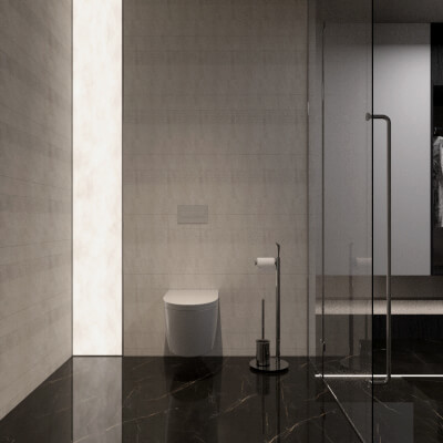 Modern Black Stone Bathroom Interior 3D Model 3D Model
