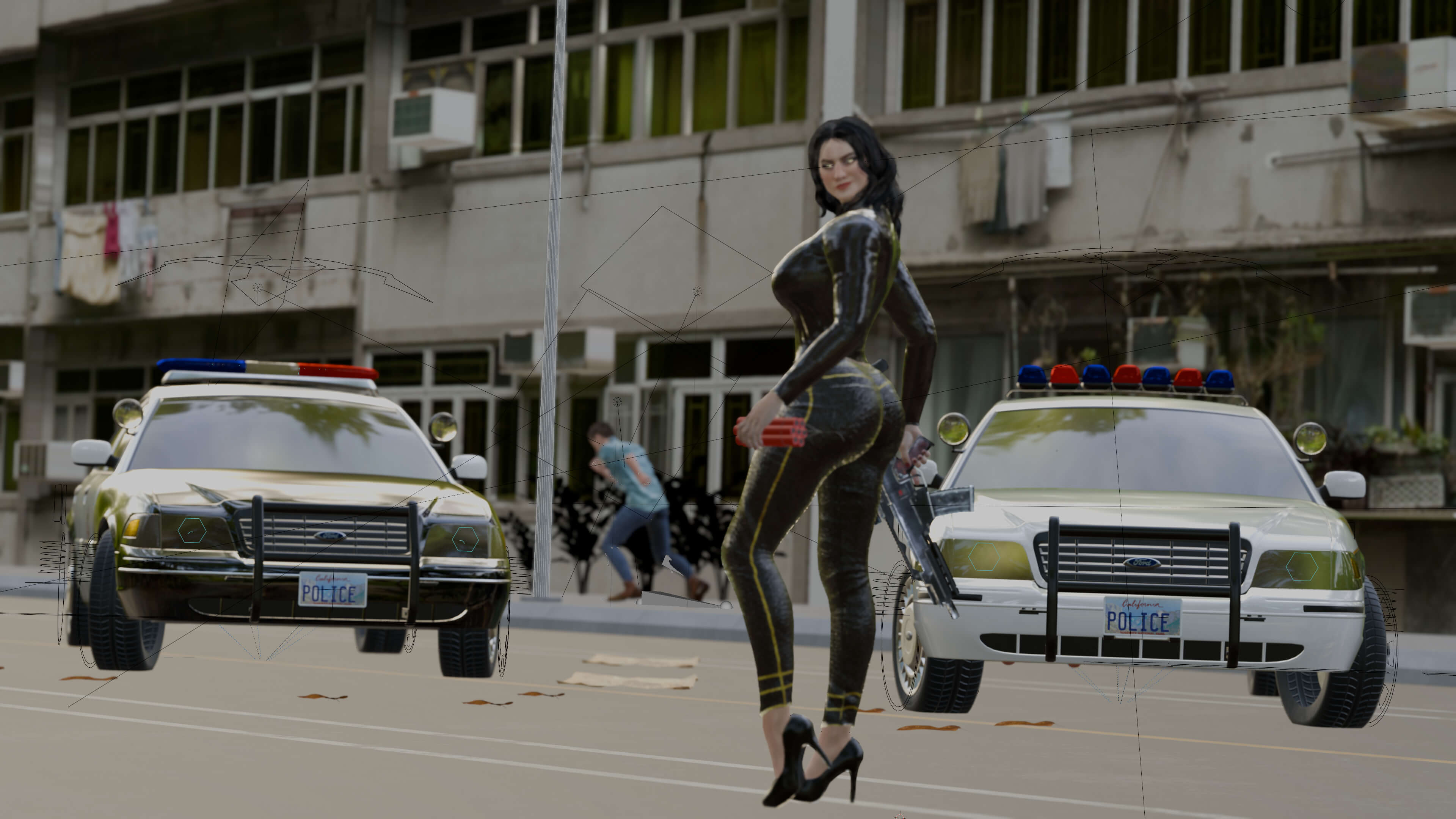 She Enjoys the Chase 3D Render, Digital Artwork by kahu