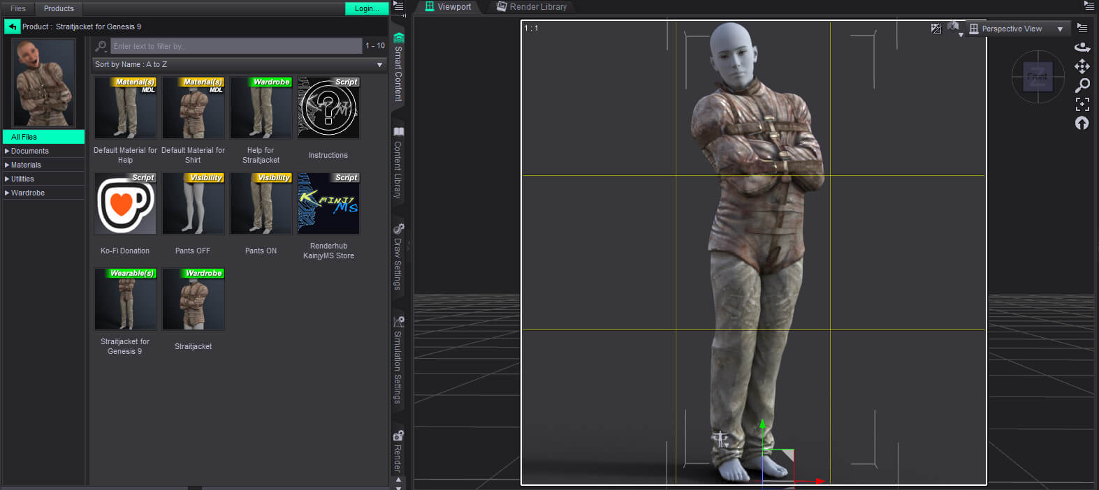 Straitjacket for Genesis 9 Daz Content