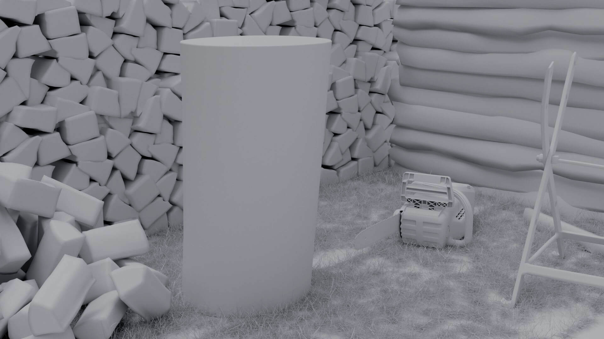 Chopping Stump 3D Model